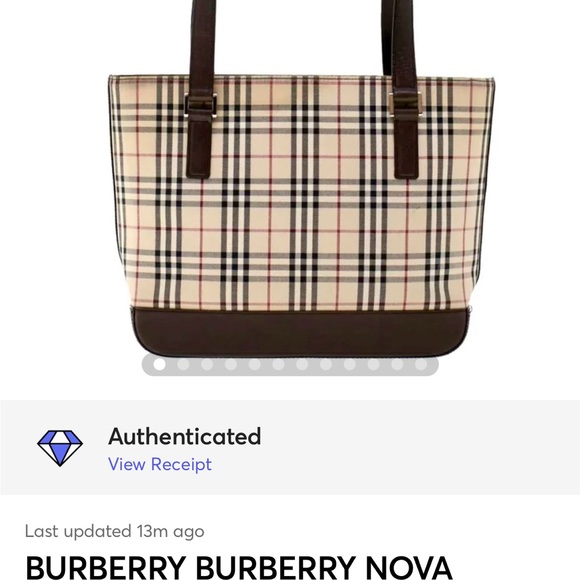 BURBERRY NOVA CHECK TOTE CANVAS FABRIC/LEATHER BEIGE EUC - Picture 14 of 14